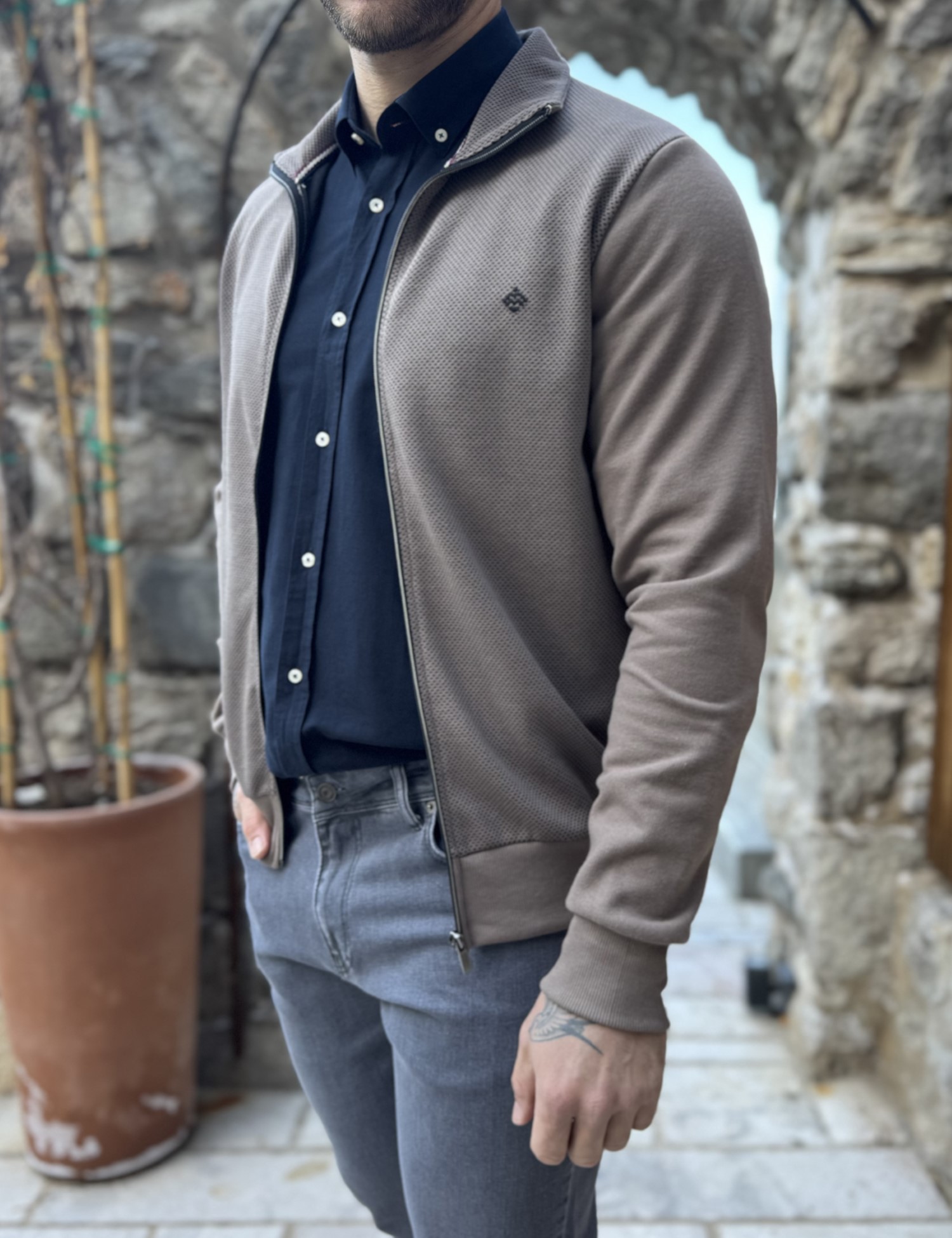 Everbest ανδρική πούρο ζακέτα με διπλό ύφασμα Plus Size 261044P φωτογραφία